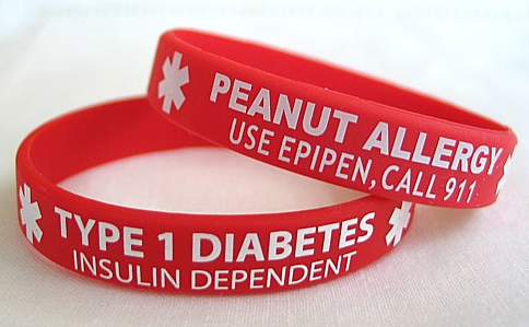 1PC Peanut Allergy Silicone Wristband for Emergency Medical Alert Rubber  Cuff Bracelets - AliExpress